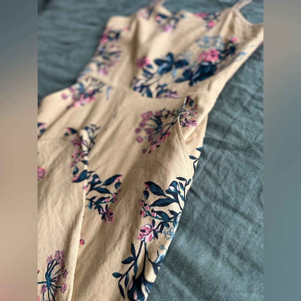 LEITH Cropped Linen Floral Jumpsuit | S - Picture 6 of 14